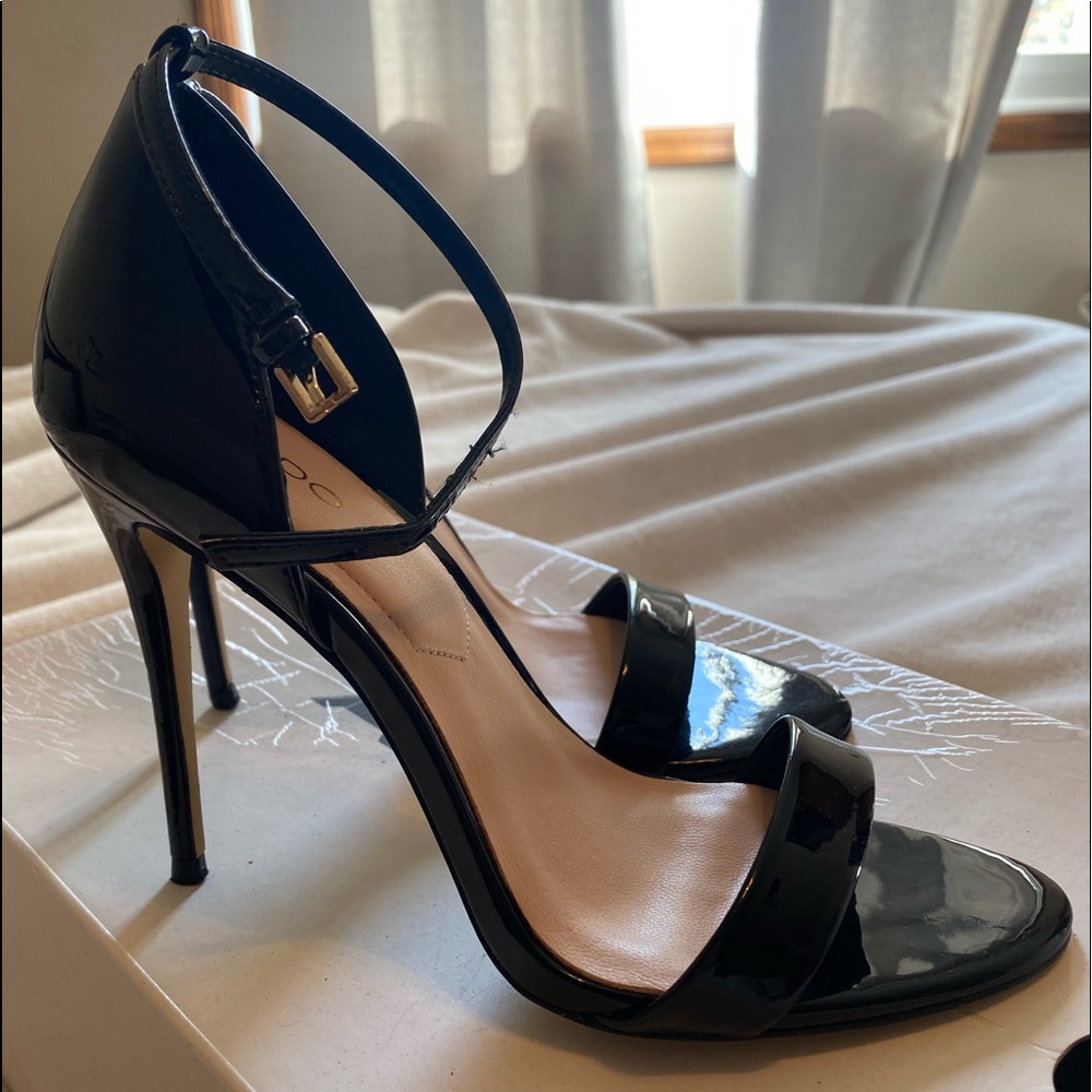 Aldo Black Strappy Stilettos. size 7.5